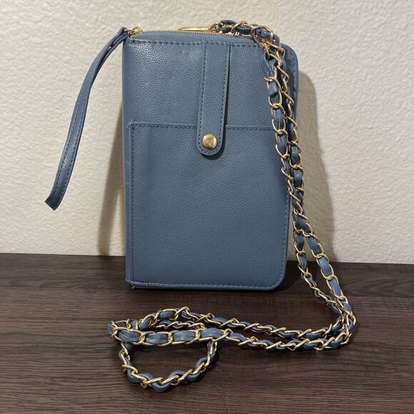 G.I.L.I. Handbags - G.I.L.I. Faux Leather Wallet Crossbody with Chain Strap